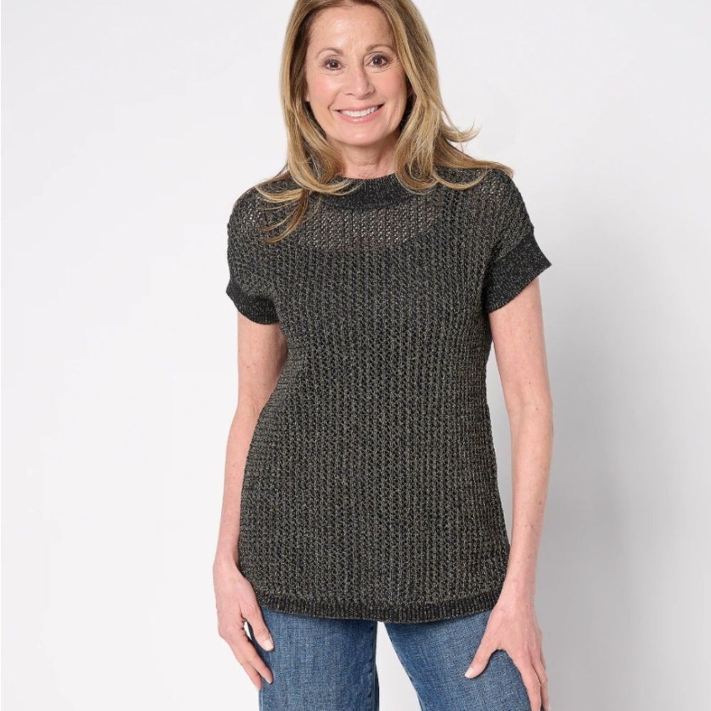 Susan Graver Summer Shine Short Sleeve Sweater